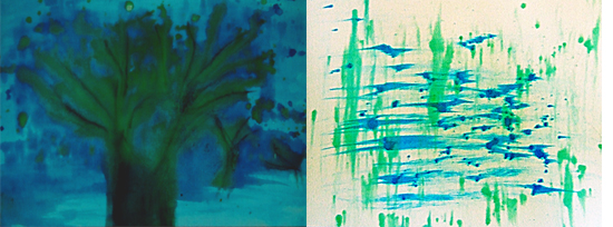 Tree and Amid the Tropic Marsh Grass by Andrea Brand recycled-ink-paintings AndreaBrand.com