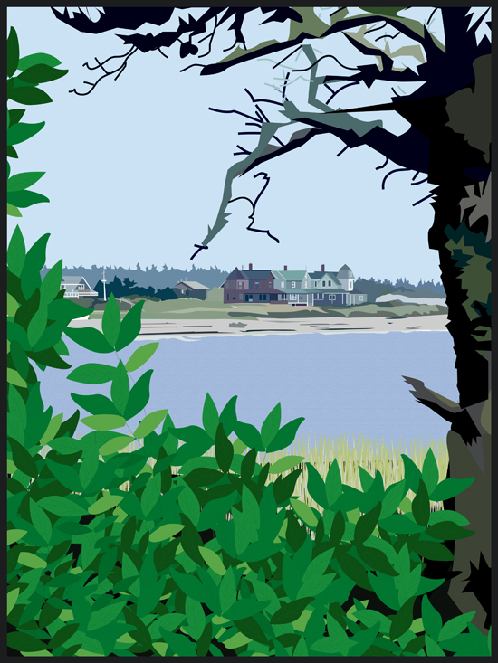 Houses at Popham Beach%2C Maine