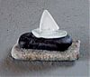 Seaglass Beachglass Sailboat Black - Andrea Brand Beach Art Seaglass Beachglass Sailboat Black - Andrea Brand Beach Art